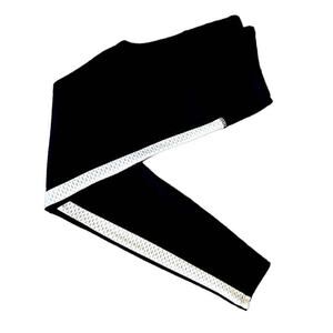 Noli Blk Womens Athletic Workout/Yoga Cropped‎ Leggings w/ Wte Side Stripes Sz L